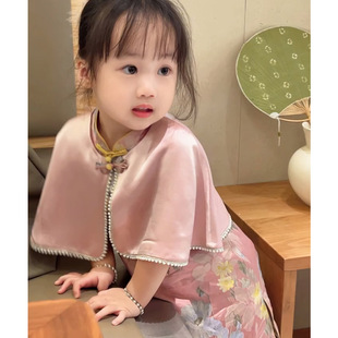 Mid-Autumn Limited New Chinese Style Hanfu Girls' Cheongsam Dress 25 New Spring National Style Cape Children's Jacquard Vest Dress