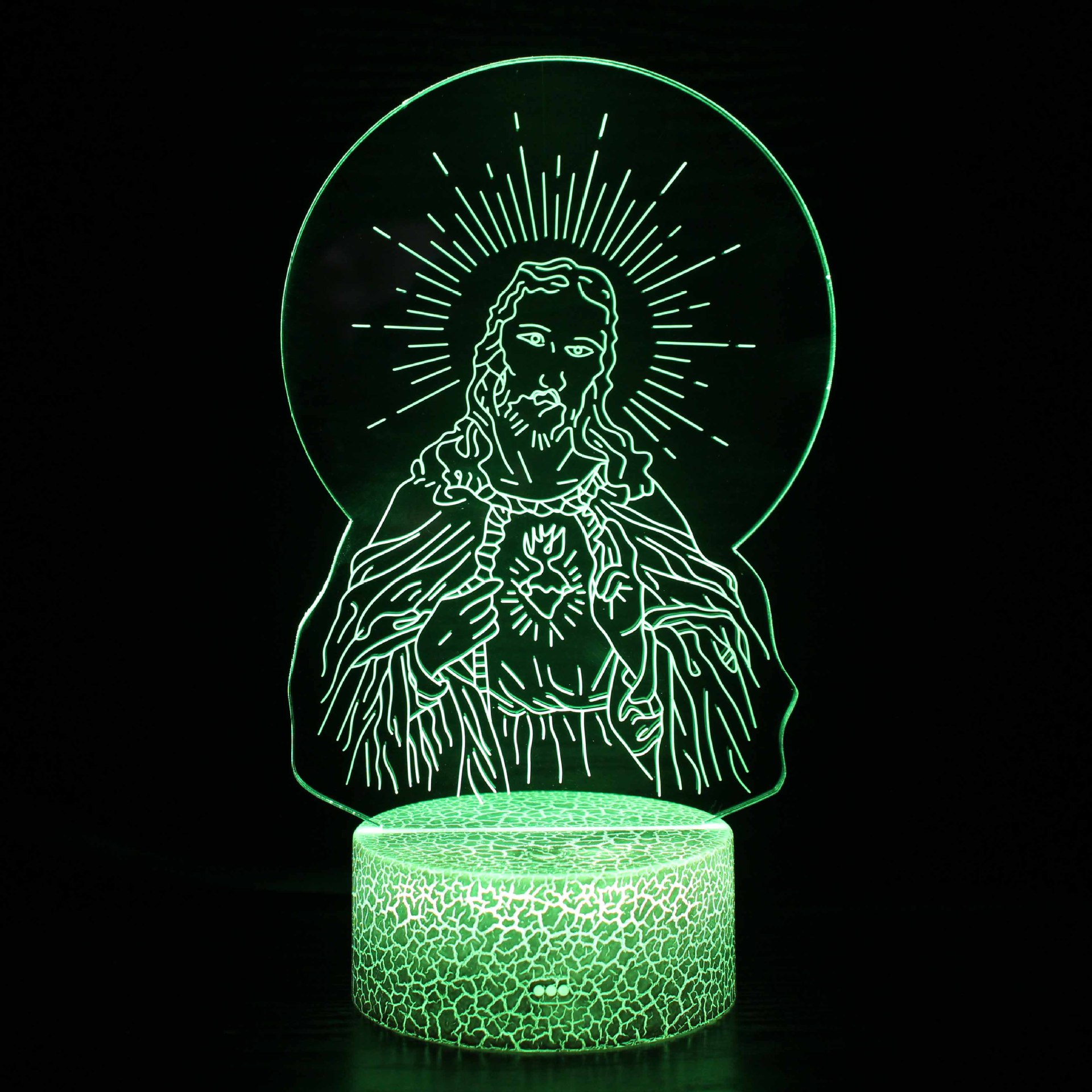 Luz de noche LED personalizada Jesús Virgen Ángel serie lámpara de mesa regalo creativo acrílico 3D noche luz al por mayor