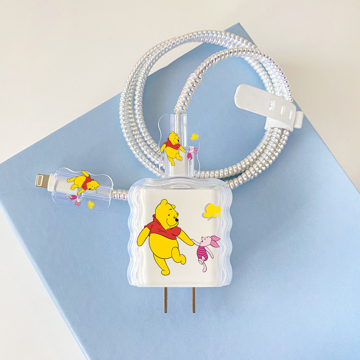 Apple 20w-G2 위니 베어 오버레이 헤드기어 + 물결선 클립 + 1m 레이저 흰색 로프 + 흰색 스트랩