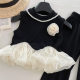 2025 new girls summer suit western style children color matching lace sleeveless vest leggings 17237