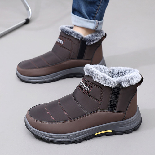 Men's winter new style men's snow boots, medium tube and thick velvet warm men's boots, casual sports men's shoes
