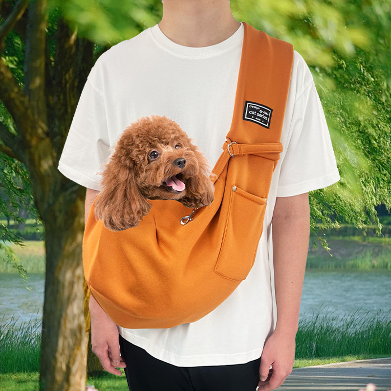 Mochila para perros de poliéster marrón