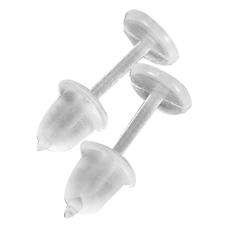 Japonés y coreano nuevo 50 plástico transparente DIY oído espárragos oído pin carcasa protección del medio ambiente no alérgica en stock al por mayor