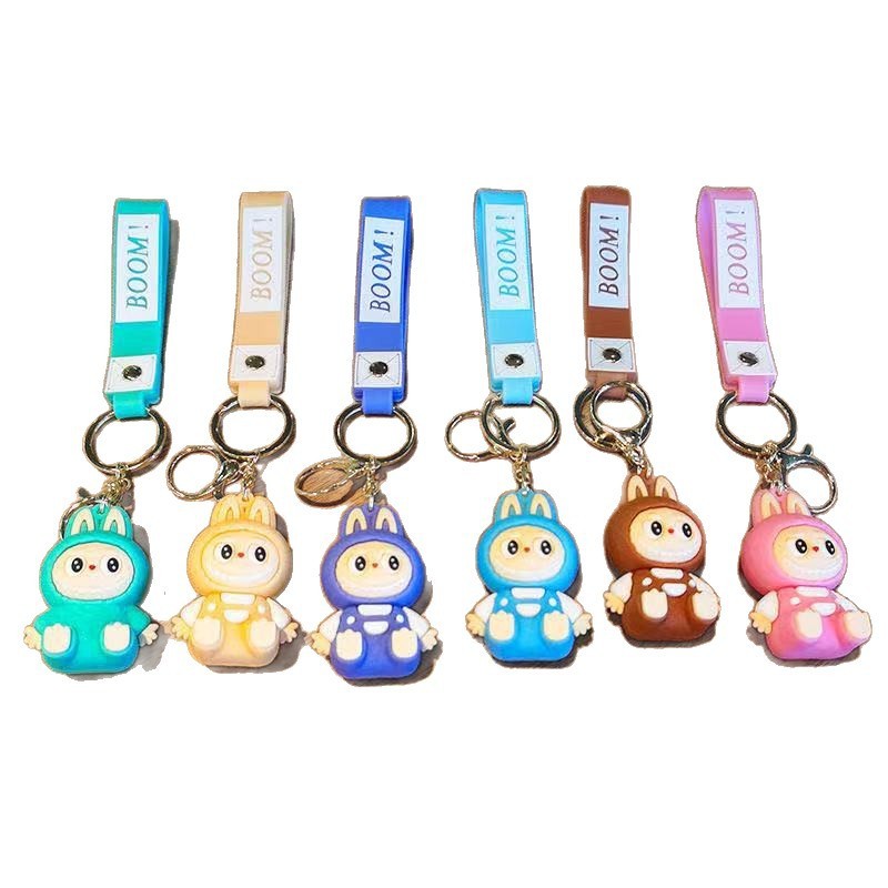 クロスボーダー Labubu かわいいシリーズ キーホルダー Labubu 座り姿勢車のバックパック装飾品露店小さなギフト卸売|undefined