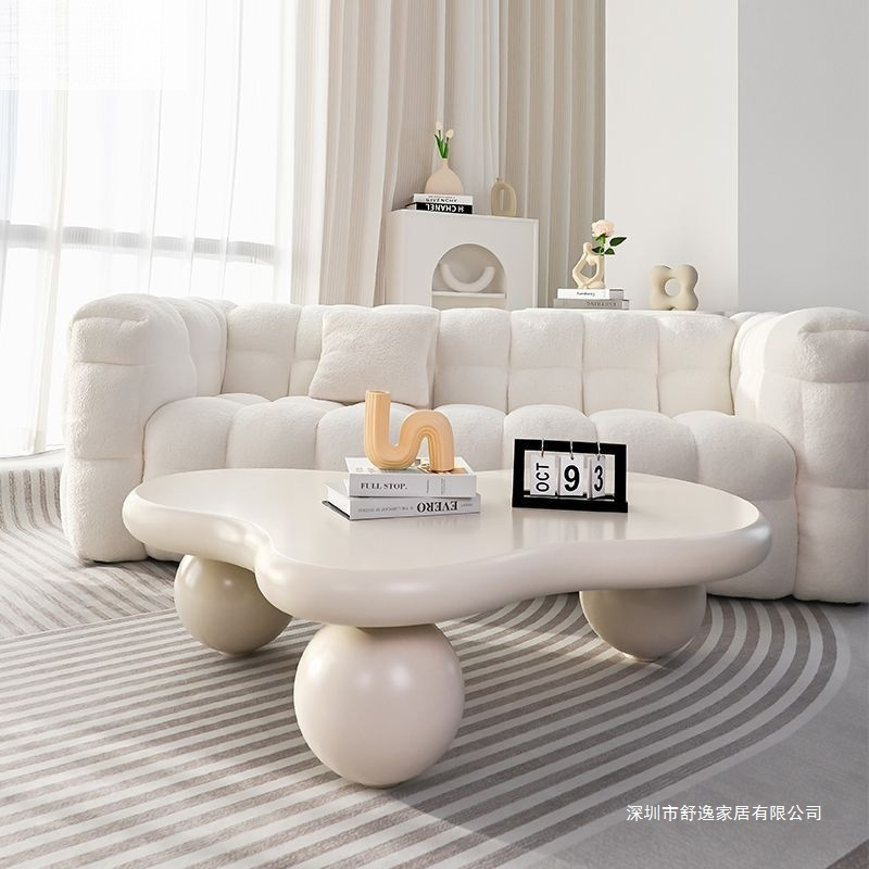 Cloud Coffee Table Round and Creamy Modern Light Luxury Designer Small Apartment Irregular Shaped Small Coffee Table