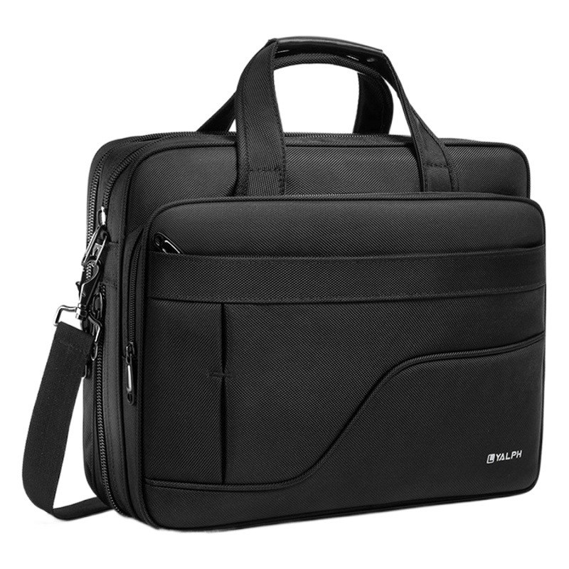Business Briefcase Waterproof Oxford Cloth 15.6 Inch Computer Bag 17.3 Inch Hand Shoulder Travel File Bag