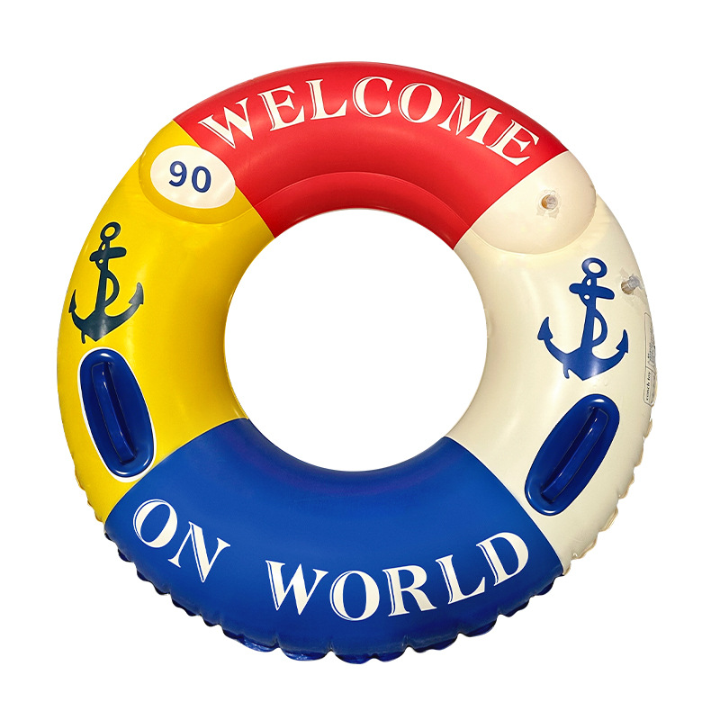 Nuevo estilo de flotador de natación para padres e hijos, flotador de dibujos animados de doble airbag para axilas, flotador inflable ecológico y grueso para exteriores.