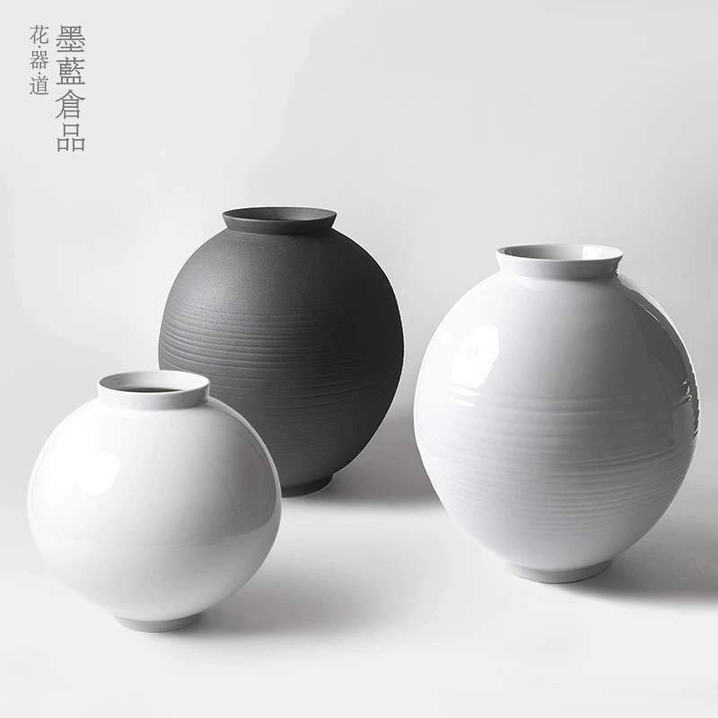 Лунный горшок Цзиндэчжэнь керамическая большая ваза украшение Китайская японская Цветочная композиция Посуда Бесплатная Цветочная композиция B & B украшение