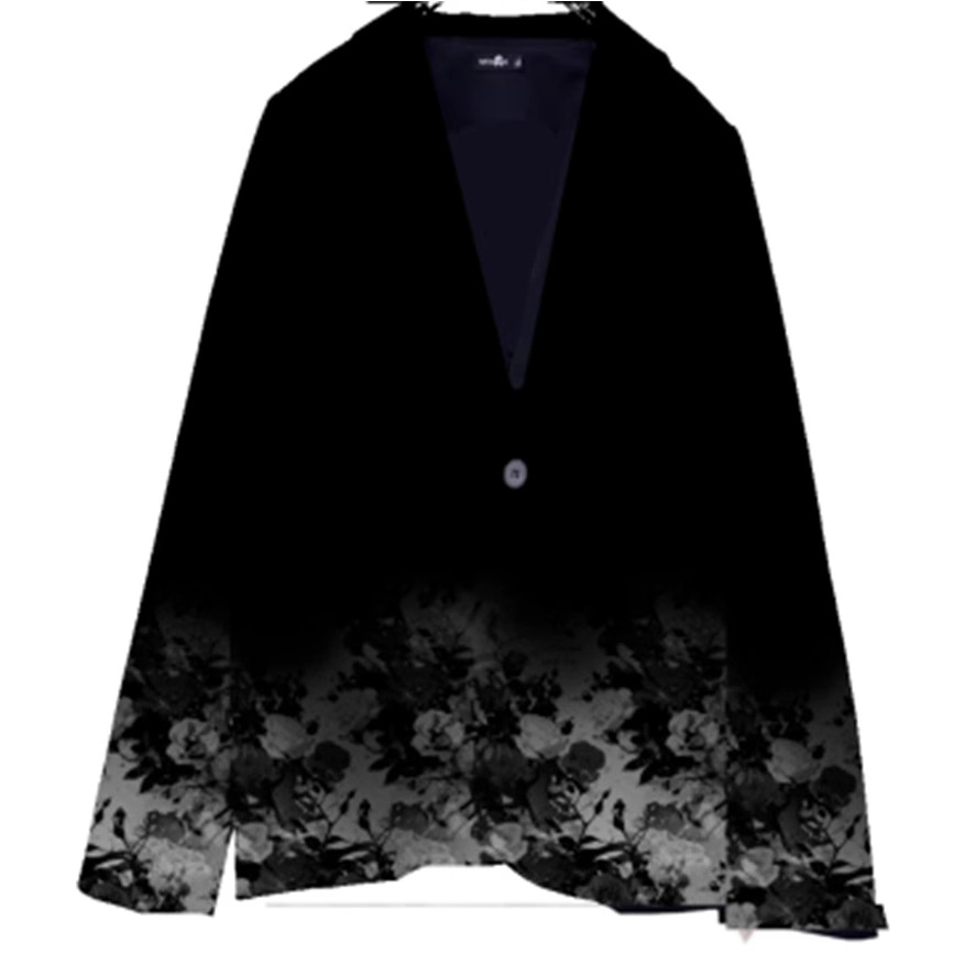 2025 European and American Women's Clothing Amazon Suit Lapel Button Flap Pocket Pants Fashion Floral Print One-Button Small Suit