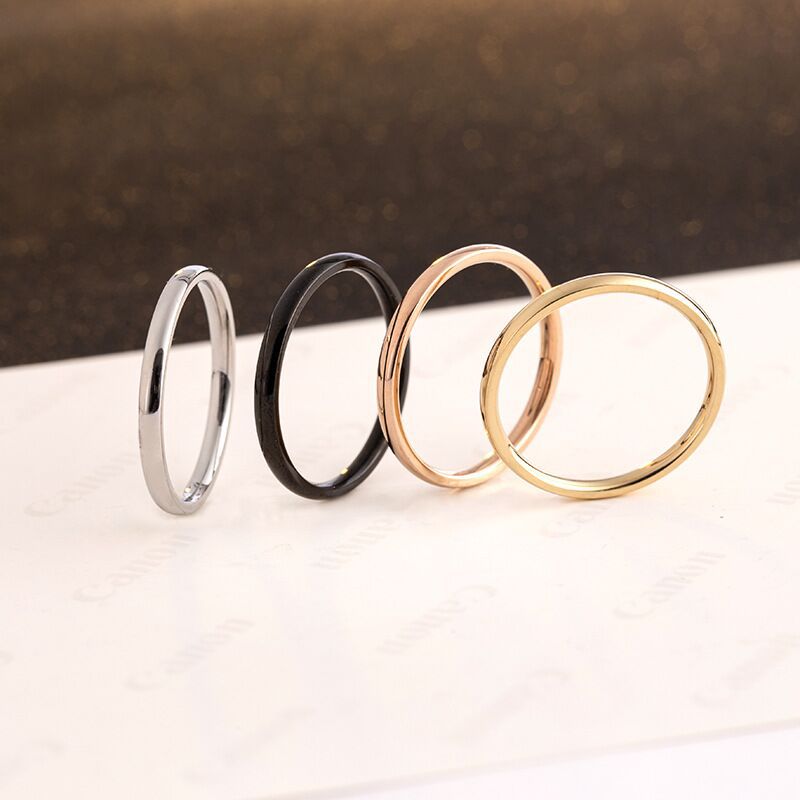 Wholesale Simple Style U Shape Stainless Steel Artificial Gemstones Rings display picture 2