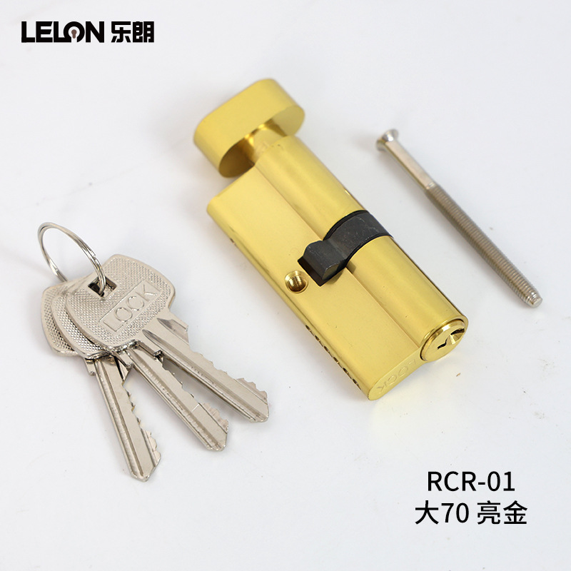 Personalizado todo el cobre 70 núcleo de bloqueo estándar europeo abierto único núcleo de cerradura de puerta interior de polipasto grande modelo general con accesorios de cilindro de bloqueo de perilla