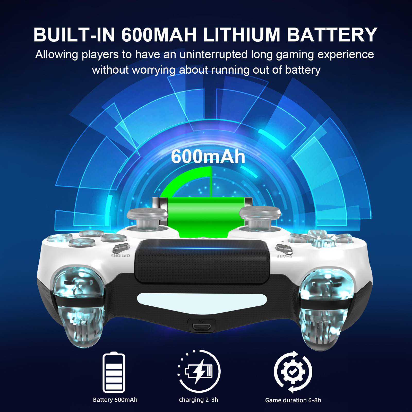 Fabricante PS4 inalámbrico Bluetooth control de juegos con luz RGB doble vibración de seis ejes PC control de juegos de vapor