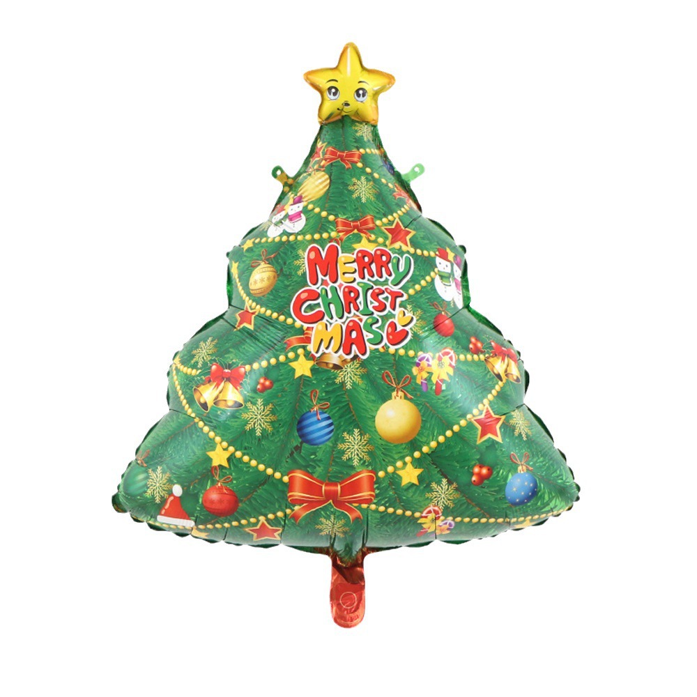 Navidad globo dibujos animados Papá Noel muñeco de nieve alce árbol de Navidad decoración del centro comercial globo de aluminio al por mayor