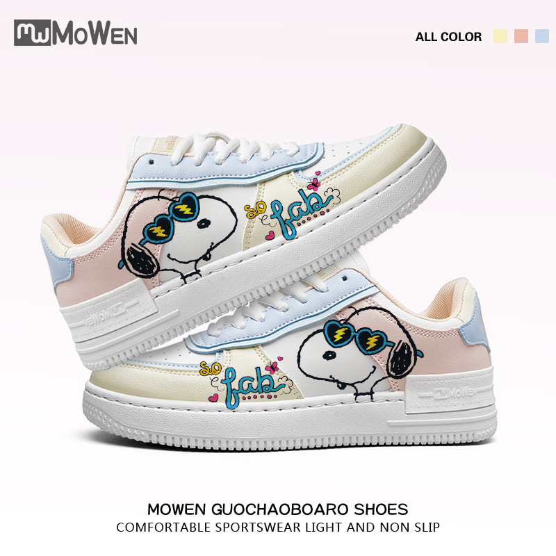 Mo Wen Joint Snoopy Animation Peripheral Board Shoes Student White Shoes 2022 Spring New Sports Shoes College Style Mo Wen Joint Snoopy Animation Peripheral Board Shoes Student White Shoes 2022 Spring New Sports Shoes College Style