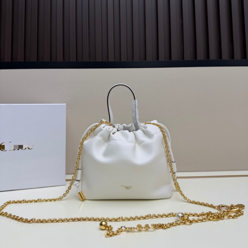 2026 New Chloe Leather Bucket Bag with Large Capacity and Adjustable Shoulder Strap