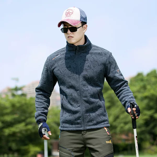 Outdoor Plus size sports fleece jacket men's coat polar fleece jacket thickened warm cardigan jacket liner men's winter