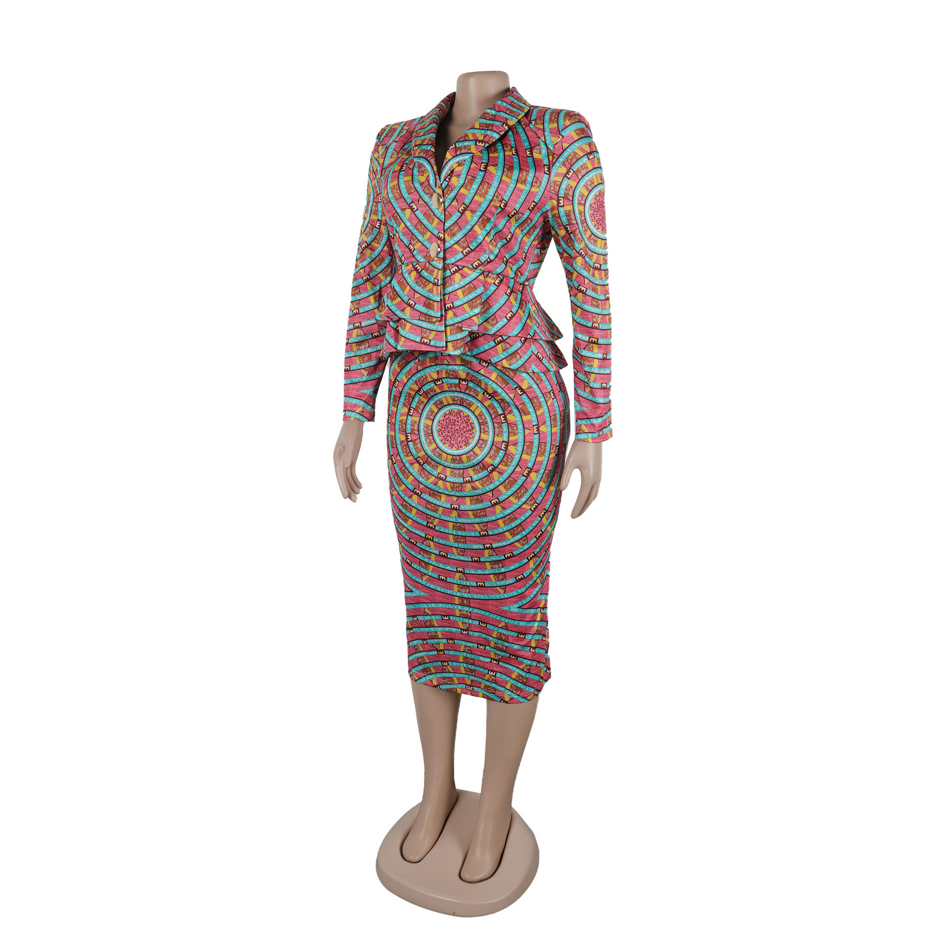 Women Spring Printed Top Hip Skirt Set 9 Women Spring Printed Top Hip Skirt Set