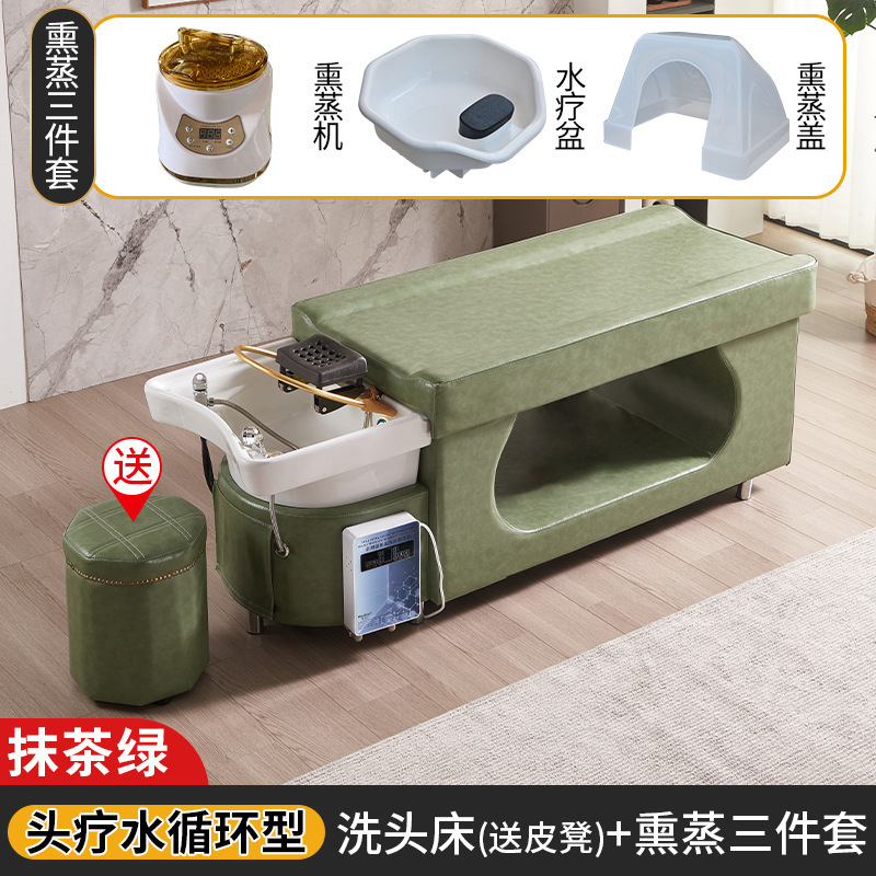 Masaje cabeza terapia cama peluquería especial peluquería salón de belleza calentador de agua temperatura constante circulación de agua fumigación tailandés cama de champú