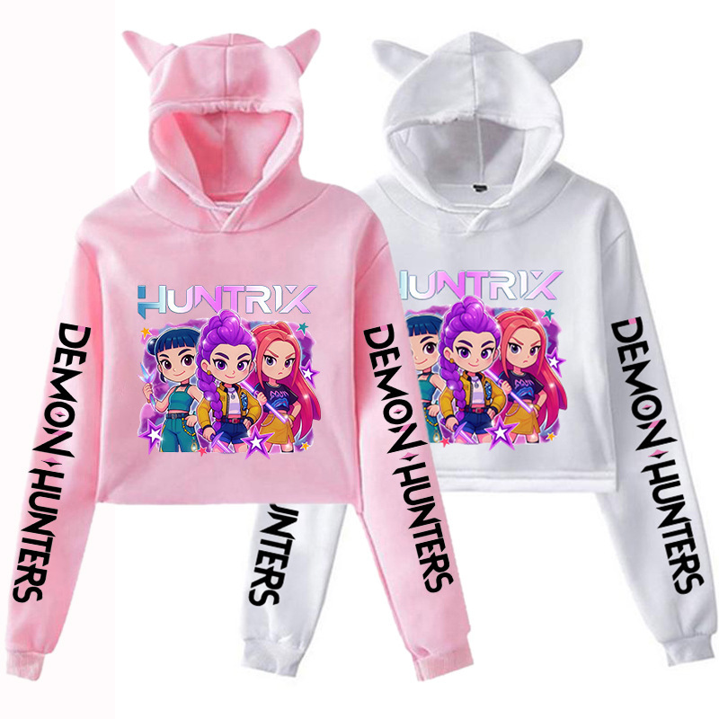 New Demon Slayer Movie Cat Ears Hoodie Sweatshirt Cartoon Movie Demon Slayer Print Sports Top Girls Hoodie