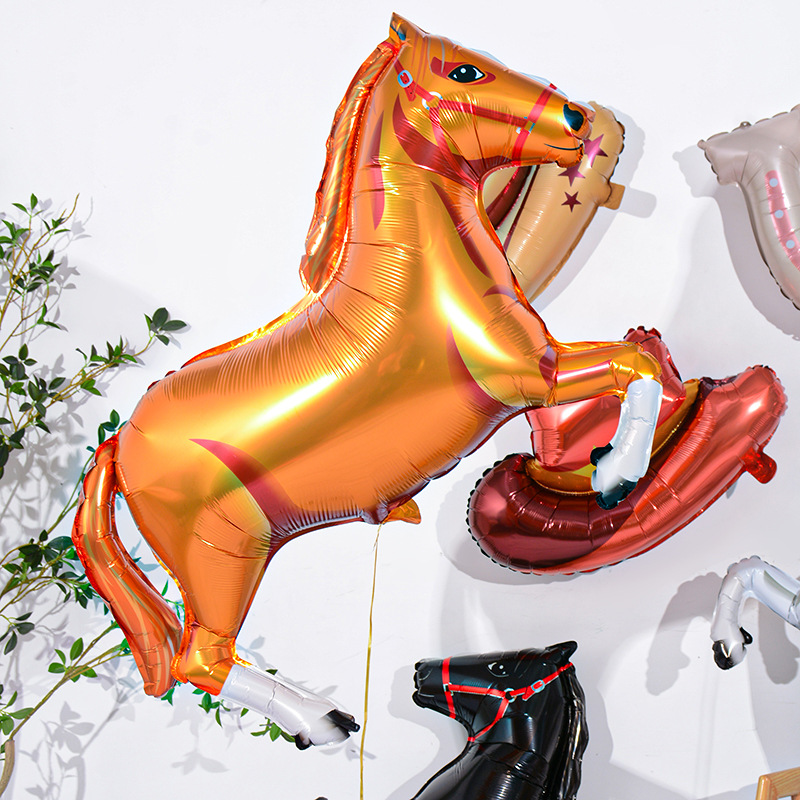 Globos de aluminio con motivos de caballos para decoraciones temáticas de vaqueros y del oeste, carreras de caballos y decoraciones para fiestas. image 4