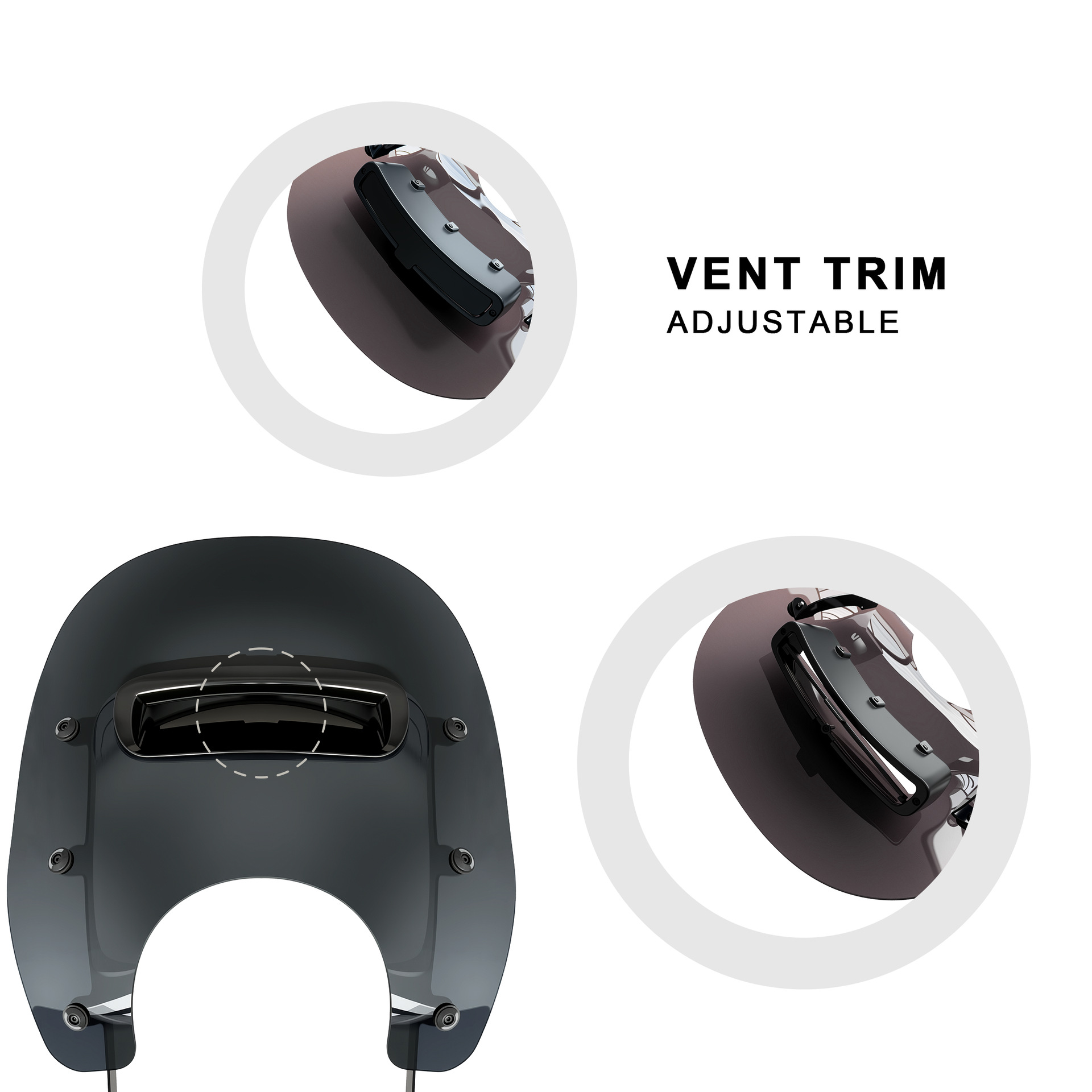 Motorcycle Windshield Suitable for Harley 94-25 Road King, Original New Design with Vents and Reinforced Pc