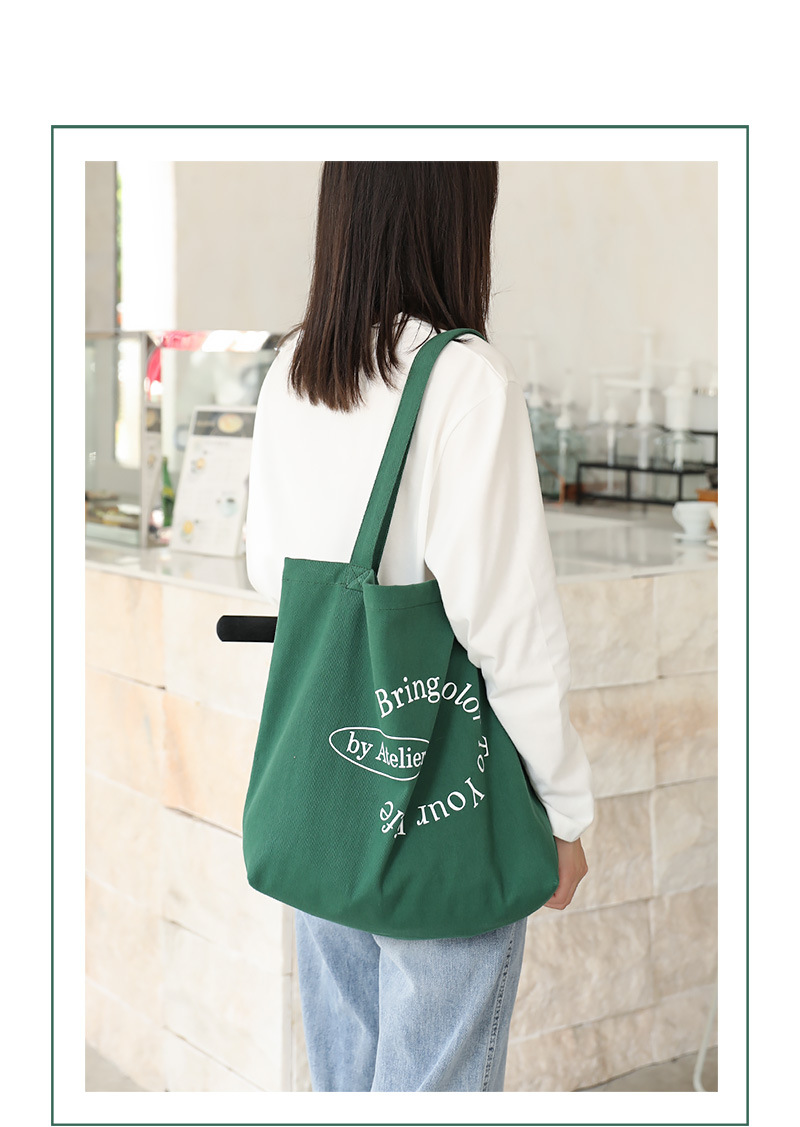 Women's Large Canvas Letter Basic Open Canvas Bag display picture 8