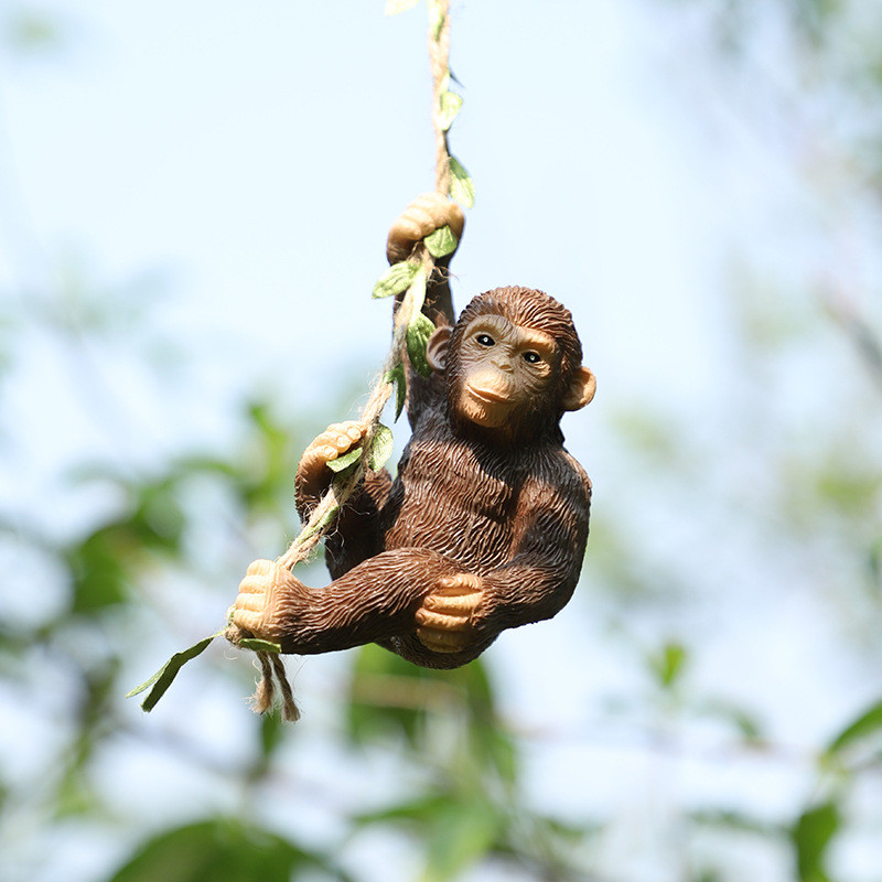 Jardín al aire libre simulación mono koala resina jardinería micro paisaje colgante jardín creativo decoración del patio colgante