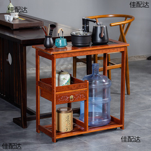 Solid Wood Mobile Small Tea Table Side Cabinet Tea Table Living Room Coffee Table Balcony Office Tea Car Kettle Integrated Tea Cabinet