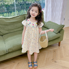 女童夏裝連衣裙2024新款兒童裙子棉薄款洋氣韓版寶寶夏季公主裙潮