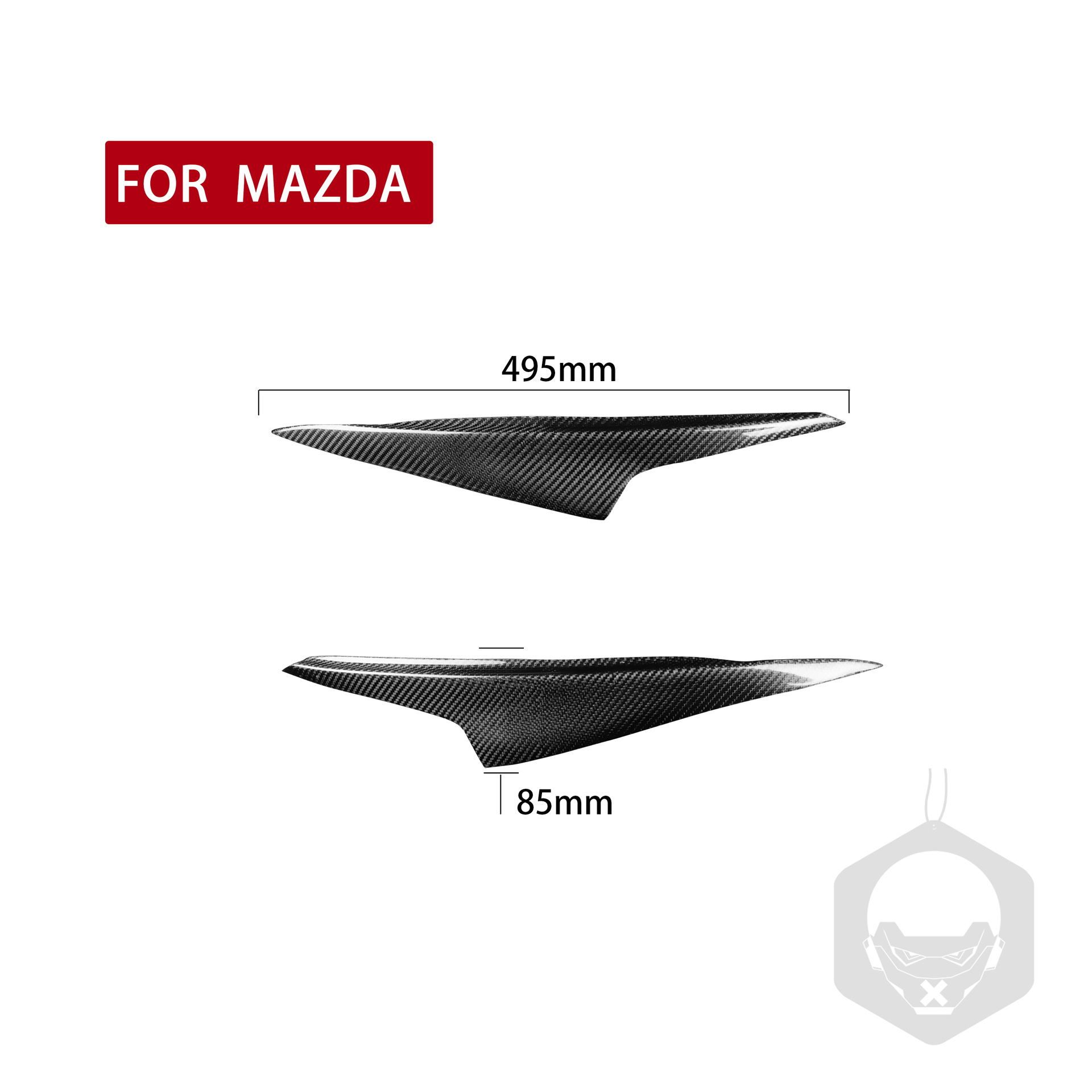 Carbon Fiber Headlight Eyelid Trim for Mazda 3 Axela 14-16