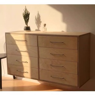 Simple Bedroom Drawer Eight-Drawer Cabinet Dining Entryway Cabinet Storage Organizer Birch Japanese Nordic Cabinet Foyer Side Cabinet