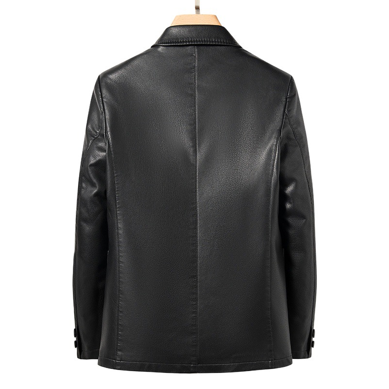 2026 New Spring and Autumn Men's Casual Eco-Leather Suit Jacket High-End Leather Suit Men's Factory Direct Wholesale 2330