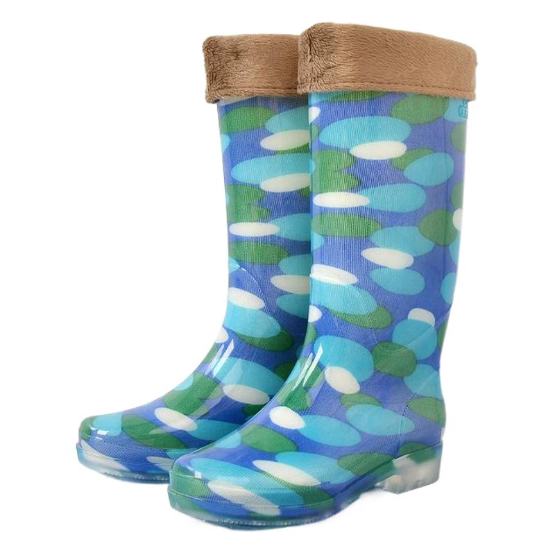 Водная обувь для взрослых дам, модная противоскользящая водонепроницаемая обувь для пересадки, износостойкие ботинки, кислотные и щелочные высокотрубные непромокаемые ботинки из ПВХ оптом