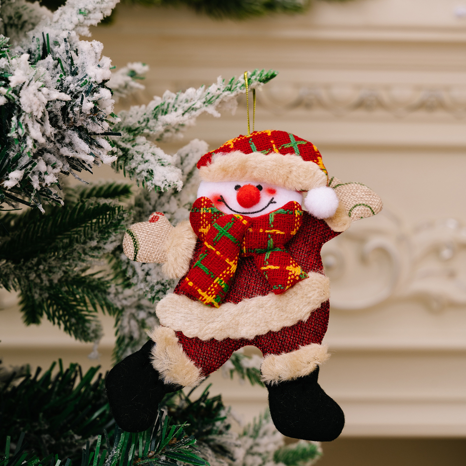 Christmas tree accessories Christmas doll dancing old man snowman deer bear cloth puppet small hanging Pendant gift_voghion.com