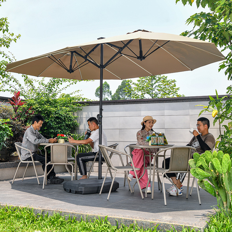 Aijia outdoor Umbrella Umbrella patio tres paraguas de columna media gran paraguas de sol tiendas comerciales toldo al aire libre paraguas de puestos image 3