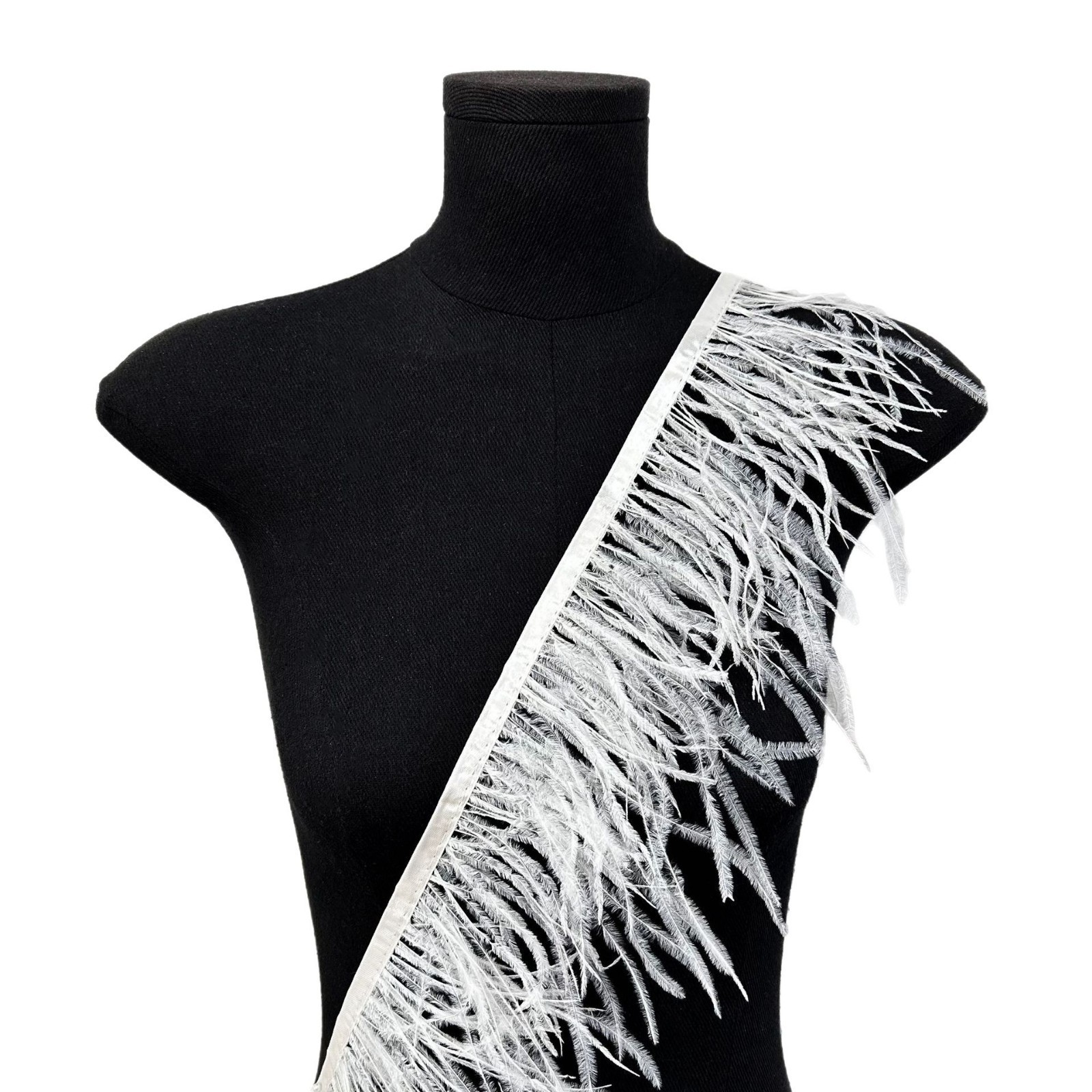 Pluma de piel de avestruz blanco de 14cm al por mayor de encaje decorativo, tocado, accesorios para el cabello, equipaje, material de decoración fotográfica image 5