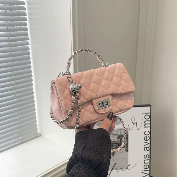 Diamond Chain Bag for Women 2026 Spring New Fashion Shoulder Bag for Women Small Chanel-Style Commuter Pu Texture Crossbody Bag