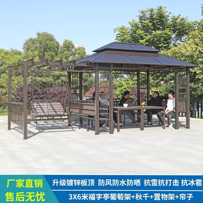 3X6 Mi Fuziting Grape Rack Actualización Instalación de paquete de chapa galvanizada