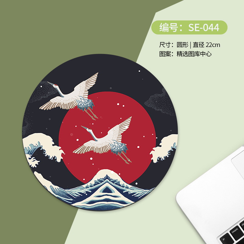 Alfombrilla de ratón redonda, pequeña y portátil, con antideslizante y soporte para muñeca