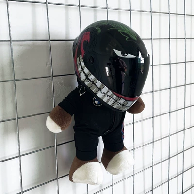 Motosiklet dəbilqələri — bear - height-28cm-little-black-bear-m-black-clown-upgraded-internal-buckle