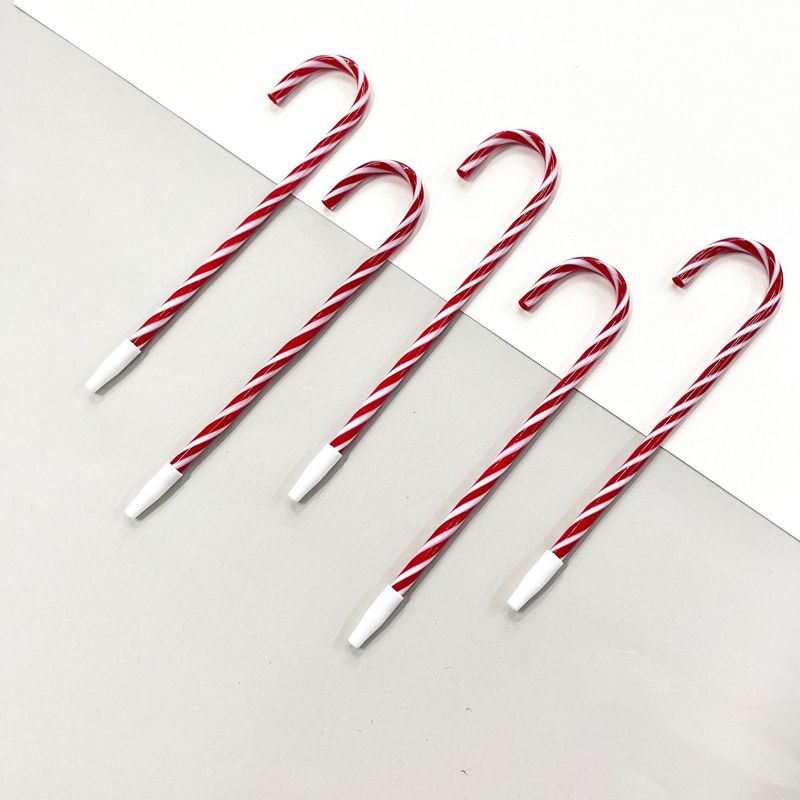 チューブ杖形状ペンノベルティ文具クリスマスボールペンダブルカラーストライプ杖ボールペン卸売|undefined