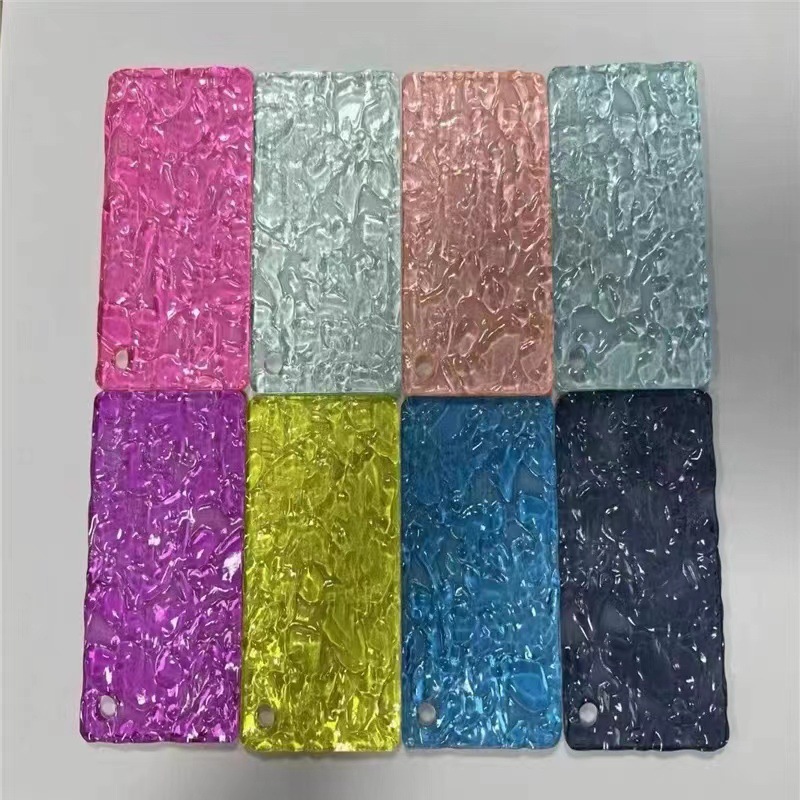 炫彩镭射有机玻璃幻彩长虹条纹石头纹水波纹屏风隔断加工亚克力板