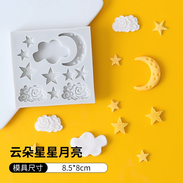 Clouds stars moon