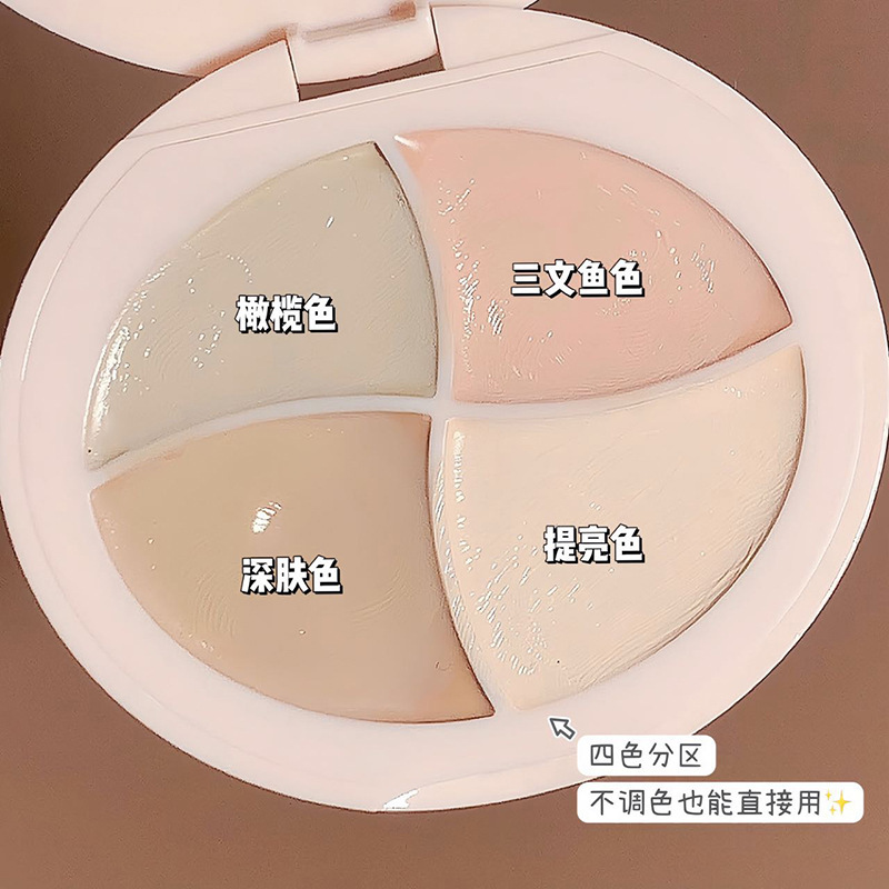 ZVEV cuatro colores corrector placa Cubierta cara manchas acné marcas pecas Círculos oscuros lágrimas surco corrector placa destacado fabricante