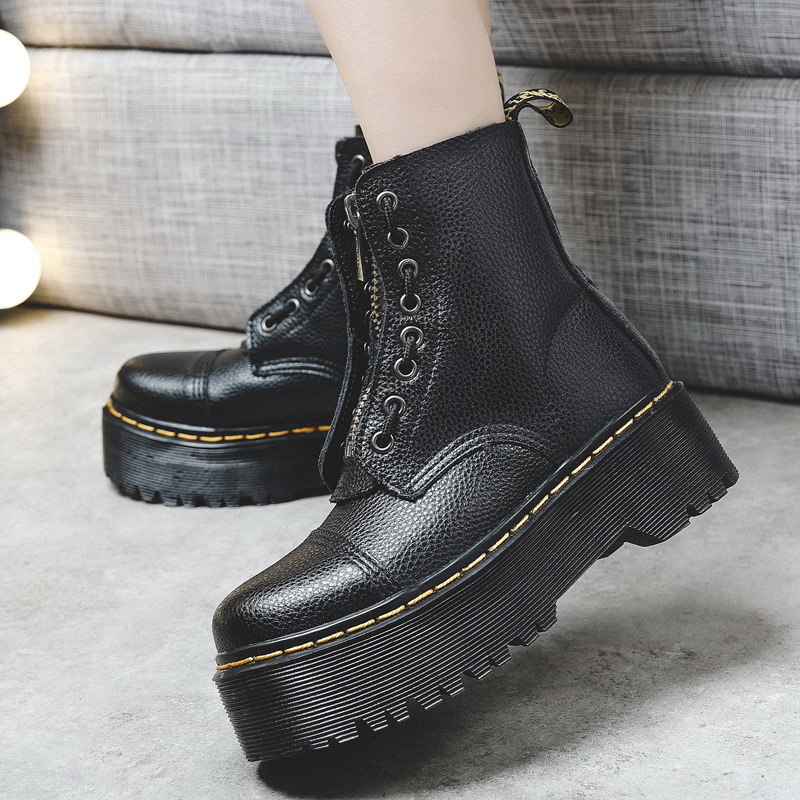 British Two-wear Thick-soled Shoes Women's 2025 New High-top Martin Shoes Men's Thick-soled Height-increasing Couple's Casual Shoes Trendy Shoes
