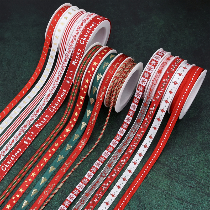 temu Foreign Trade New Christmas Ribbon suit High Color Value Creative Gift Box Packaging Ribbon Gift Flower Ribbon