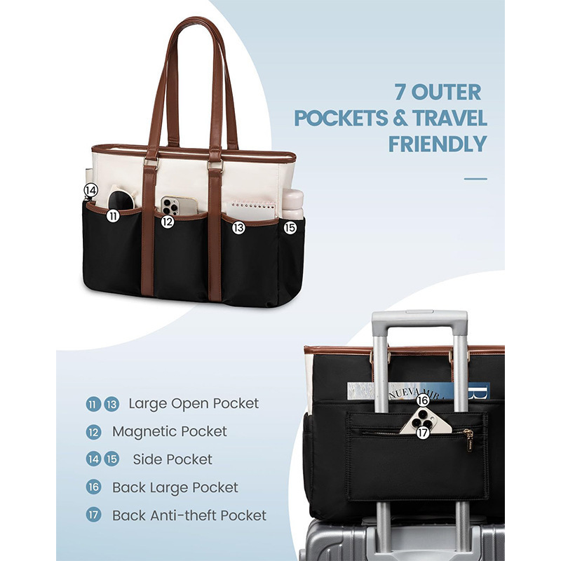 Amazon's New Handbag, Women's Laptop Bag, Nurse Bag with Multiple Pockets, Multi-Functional Bag