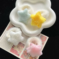 Sweet Japanese-style plush star towel scrunchies high elasticity hair ties cute millennium spicy girl y2k Abbi five-pointed stars
