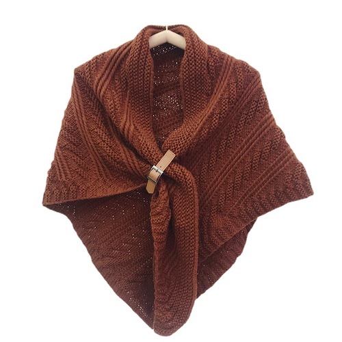 Spring and Autumn Korean Fashion Versatile Knitted Shawl Leather Buckle Style Summer Air-conditioned Room Shoulder Guard Neck Guard Cape Warm Scarf