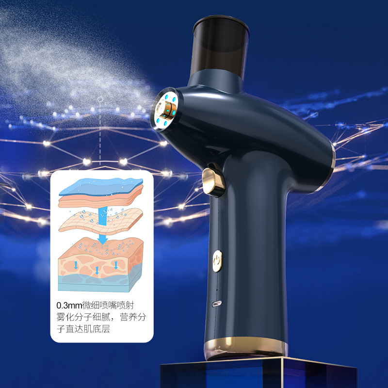 赤と青の光酸素注入器高圧酸素注入ナノスプレー水分補給家庭用スプレーガンハンドヘルド水質計美容室|undefined
